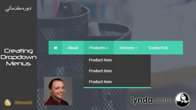 فیلم آموزش ایجاد منوهای آبشاری با HTML و CSS - ایجاد Dropdown Menu